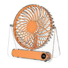 Ventilador de escritorio mini ultrafino JP-08 silencioso con pantalla digital transparente para oficina (naranja)