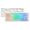 Teclado inalámbrico Bluetooth H60 Pro para juegos, triple modo, con recorte para teclas y eje magnético (blanco)