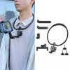 Soporte para cuello POV para teléfono móvil y cámara de acción, soporte de cuello de liberación rápida con varilla de extensión extragrande