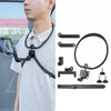 Soporte para cuello POV para teléfono móvil y cámara de acción. Soporte de cuello de liberación rápida con varilla de extensión. Tamaño extragrande con correa.