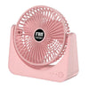 Ventilador de escritorio de 6 pulgadas con 3 velocidades, silencioso, ideal para el verano (rosa).