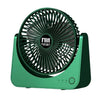 Ventilador de escritorio de 6 pulgadas con 3 velocidades, silencioso, ideal para verano (verde oscuro).