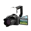 Cámara réflex digital de alta definición con pantalla abatible 4K y visor a la altura de la cintura, modelo: DC20 + Flash + Lente CPL + Parasol + Trípode de mano