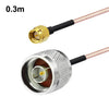 Cable de extensión de antena coaxial RF RG316 con conector SMA macho a conector N macho, longitud: 0,3 m.