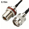 Cable coaxial RG316 con conectores TNC macho a N hembra, longitud: 0,15 m