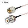 Cable RF UHF PL-259 a SO-239 macho a hembra RG316, longitud: 0,15 m