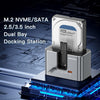Estación de acoplamiento Blueendless HD01SN de doble bahía para SSD M.2 NVMe/SATA y HDD SATA de 2,5/3,5", lector de unidades múltiples de 10 Gbps con 2 puertos USB, compatible con discos duros de hasta 28 TB (enchufe británico).