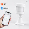 Detector de movimiento inteligente Tuya Zigbee PIR con alarma de seguridad inalámbrica para el hogar y base giratoria de 360 grados (blanco).