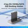 Estación de acoplamiento Blueendless DB2804SNA de 4 bahías para SSD M.2 NVMe/SATA con USB-C de 10 Gbps y carcasa de aluminio para SSD. Admite hasta 32 TB (enchufe estadounidense).