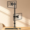 Soporte para monitor de doble pantalla, base giratoria sin necesidad de taladrar y altura ajustable (ZX-MT028)