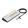 Divisor Blueendless de 10 puertos TYPE-C, concentrador de extensión de cable trenzado de 10 Gbps, interfaz: 36 W USB 3.2 x 7 + TYPE-C 3.2 x 3