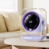 Ventilador de escritorio F15 con pantalla digital transparente y temporizador inteligente, pequeño ventilador de mesa con circulación para oficina (morado)