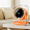 Ventilador de escritorio F15 con pantalla digital transparente y temporizador inteligente, pequeño ventilador de mesa con circulación de aire para oficina (naranja)