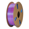 Filamento PLA de seda de doble color, 1,75 mm, bobina de 1 kg, material de impresión 3D metálico brillante con cambio de color mágico (azul + rojo rosa).