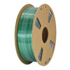 Filamento PLA de seda de doble color, 1,75 mm, bobina de 1 kg, material de impresión 3D metálico brillante con cambio de color mágico (plata + verde).