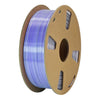 Filamento PLA de seda de doble color, 1,75 mm, bobina de 1 kg, material de impresión 3D metálico brillante con cambio de color mágico (plata + púrpura).