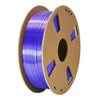 Filamento PLA de seda de doble color, 1,75 mm, bobina de 1 kg, material de impresión 3D metálico brillante con cambio de color mágico (morado + amarillo).