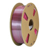 Filamento PLA de seda de doble color, 1,75 mm, bobina de 1 kg, material de impresión 3D metálico brillante con cambio de color mágico (rojo púrpura + verde oscuro).