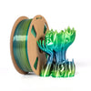 Filamento PLA Silk Rainbow de 1,75 mm, bobina de 1 kg, material de impresión 3D con degradado brillante que cambia de color mágico (Bosque).