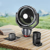 Ventilador de exterior oscilante F8105 con luz LED, control remoto y recargable.