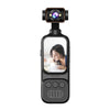 Cámara de video portátil DV07-4K con lente motorizada giratoria de 270 grados, pantalla de 2 pulgadas, grabadora de video de bolsillo, WiFi y cámara de acción deportiva.