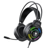Auriculares para juegos T-WOLF H140 con micrófono, sonido envolvente 7.1, con cable, para PC y con iluminación RGB (negro).