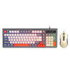 Combo de teclado y ratón con cable T-WOLF TF330, teclado retro para juegos con bloques de 3 colores, diseño compacto de 98 teclas e iluminación RGB (gris).