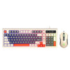 Combo de teclado y ratón con cable T-WOLF TF330, teclado retro para juegos con bloques de 3 colores, diseño compacto de 98 teclas e iluminación RGB (té con leche).