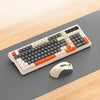 Combo de teclado y ratón inalámbricos recargables T-WOLF TF300, 2.4G/Bluetooth, modo dual, teclado compacto de 98 teclas con retroiluminación de colores mixtos (té con leche).