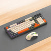 Combo de teclado y ratón inalámbricos recargables T-WOLF TF300, modo dual 2.4G/Bluetooth, teclado compacto de 98 teclas con retroiluminación de colores mixtos (gris).