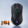 Ratón inalámbrico para juegos T-WOLF X5 Tri-Mode, 12800 DPI ajustables, recargable, con retroiluminación RGB (negro y naranja).