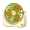 Mini ventilador portátil de escritorio recargable por USB (verde beige)