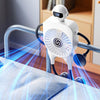Ventilador robot con ventosa y pantalla digital inteligente F17, 100 niveles de velocidad, para escritorio (blanco)