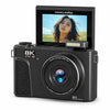 Cámara digital 8K con pantalla IPS de 3 pulgadas, zoom 18x, enfoque automático, WiFi, microcámara, color negro. No incluye tarjeta de memoria.