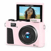 Cámara digital 8K con pantalla IPS de 3 pulgadas, zoom 18x, enfoque automático, WiFi, microcámara, color rosa. No incluye tarjeta de memoria.