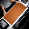 Alfombrilla de escritorio Crazy Horse de cuero y corcho con borde cosido y correa a juego, 80x40cm (marrón amarillento).