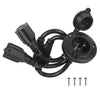Enchufe NEMA 5-15P de 20 A con puerto de CA y cable divisor en Y doble para entrada de alimentación de autocaravana, enchufe estadounidense. Solo incluye el cable de alimentación.