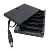 Portapilas para 6 pilas AA de 9V con tapa e interruptor de encendido/apagado. Carcasa para pilas AA dobles con conector macho de CC de 5,5 mm x 2,1 mm (negro).