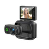 Minicámara de acción 1080P con pantalla abatible de 2 pulgadas, cámara corporal magnética portátil y estuche de carga LK-018 (Negro)