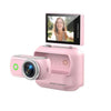 Minicámara de acción 1080P con pantalla abatible de 2 pulgadas, cámara corporal magnética portátil y estuche de carga LK-018 (rosa)