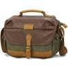Bolso bandolera vintage de lona impermeable para cámara DSLR/sin espejo (verde militar)