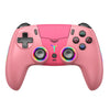 Mando inalámbrico Bluetooth para PS5 con luz RGB, joystick con efecto Hall y botón macro trasero (rosa).