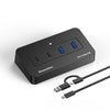 Hub USB 3.0 de 4 puertos Blueendless (2 USB-A y 2 USB-C) con cable 2 en 1 de 1 m