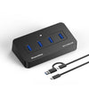 Concentrador USB 3.0 de 4 puertos Blueendless con cable 2 en 1 de 1 m