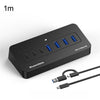 Estación de acoplamiento con concentrador USB-C/Tipo-C multipuerto Blueendless, divisor USB 3.0 de 5 Gbps, cable 2 en 1 HU705A-1M