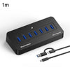 Estación de acoplamiento con concentrador USB-C/Tipo-C multipuerto Blueendless, divisor USB 3.0 de 5 Gbps, cable 2 en 1 HU702A-1M