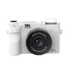 WD07 Cámara dual de 75 MP con cámara frontal y trasera, Wi-Fi, HD, digital CCD, selfie 5K, sin espejo (Blanco)