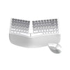 Teclado y ratón inalámbricos ergonómicos Mofii BOMI con teclado Split Wave, reposamuñecas y ratón vertical (gris y blanco).