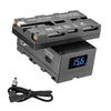 Adaptador de batería de doble cara y rotatorio FOMITO NP-F550/970/990 para monitores con montaje en V (Negro)