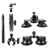 Kit de soporte con base de ventosa 7 en 1 para cámara de acción: soporte para parabrisas de coche con vista en tercera persona (negro)
